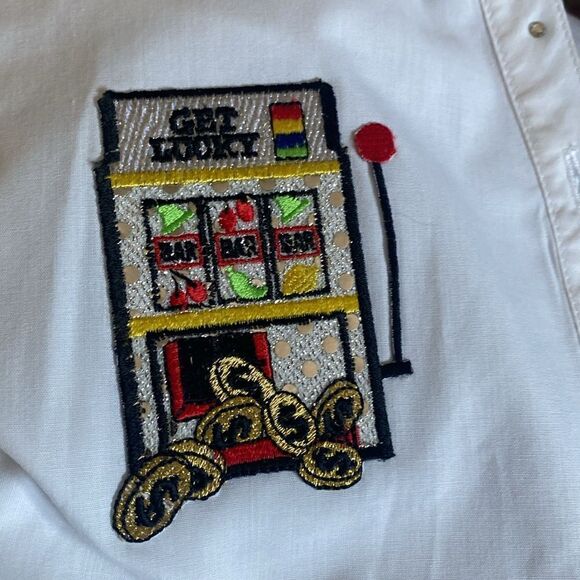 Get Lucky White Casino Cool Shirt 3/4 Length sleeve size Large - Picture 7 of 8
